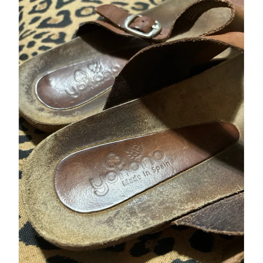 Yokono Ibiza Women's Brown Leather Thong Sandals, Size 9.5‎